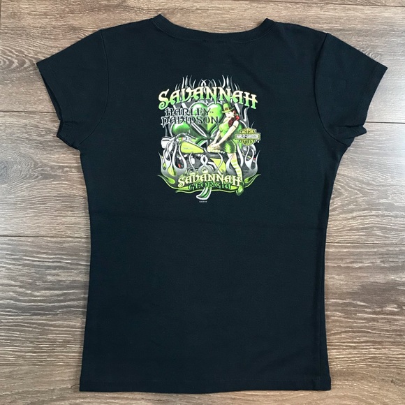 Harley-Davidson Motorcycles Savanna Georgia Womens St. Patrick’s Day Irish Shirt - Picture 5 of 6